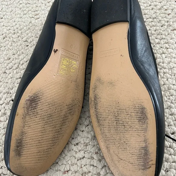 Everlane Black Leather The Ballet Flat Size 9 - Picture 4 of 4
